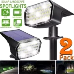 1/2Pcs Solar Powered 53LED Lamp Adjustable Solar Spotlight In-Ground IP65 Waterproof Landscape Wall Light Outdoor Lighting