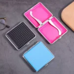 1 pc simple checkered cigarette case, portable for storing cigarettes, pressure-resistant and moisture-proof, stylish and trendy