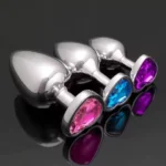 1 Set Anal Plug Gem Base Beginner To Expert Metal Butt Plug Prostate Massager Adult Sex Toys For Man Women