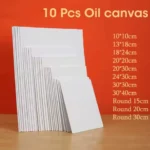 10 Pcs Canvas Board Painting Cotton Blank,Primed White,Suitable For Oil Painting,Watercolor,Gouache,Acrylic,Art Supplies,HB-17