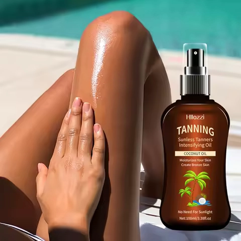 100ml/3.38fl.oz Coconut Tanning Oil Sunless TannersIntensifying Oil Sunless TannersIntensifying Oil New Summer Products