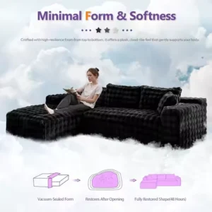 107ââ Boneless Slow-Rebound Memory Foam Couch, Cloud Sectional Couches for Living Room w/Upgraded Fabric, Deep Seat, Customized