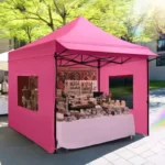 10x10 Heavy Duty Pop up Canopy Tent with Sidewalls, Commercial Grade Instant Shelter with Wheeled Bag for Outdoor, Customized