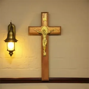11.6" Crucifix Wall Cross with Jesus â Catholic Wooden Cross for Faith & Blessing, Wall or Home Decor