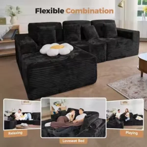 111ââ Modular Sectional Cloud Couches with L Shaped Chaise, Upholstered Deep Seat Boneless Sofa for Living Room,, Customized