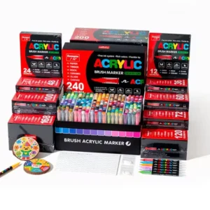 12-240 Color/box Professional Artist Marker Set - Soft-tip Drawing Straight Line Liquid Acrylic Markers, DIY Graffiti Art Painti