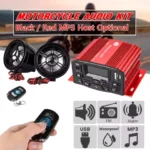 12V Motorcycle Audio Equipment DC FM Radio MP3 USB Compatible Motorcycle Stereo Speaker System Handsfree Remote Control Fm tuner