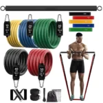 150lb Fitness Booty Resistance Elastic Band Workout for Training Home Exercise Sport Gym Dumbbell Harness Set Expander Equipment