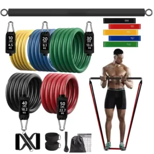 150lb Fitness Booty Resistance Elastic Band Workout for Training Home Exercise Sport Gym Dumbbell Harness Set Expander Equipment