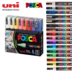 16pcs Japan UNI POSCA Markers Set Acrylic Graffiti Drawing Permanent Waterproof Children's Drawing PC-3M/1M/5M Art Supplies