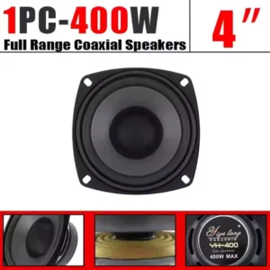 1PC 4 Inch Car Speakers 400W 2-Way Vehicle Door Audio Music Stereo Subwoofer Full Range Frequency Automotive Speakers Woofer