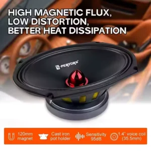 1pc 6*9inch High-Fidelity Mid-Range Car Speaker 1200W Surround Sound Audio Music Stereo Subwoofer Speaker 95dB Easy Installation