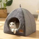 1pc Cozy Semi-enclosed Cat Bed - Dogs/cats Pet Tent Cave For Comfortable Sleeping And Nesting