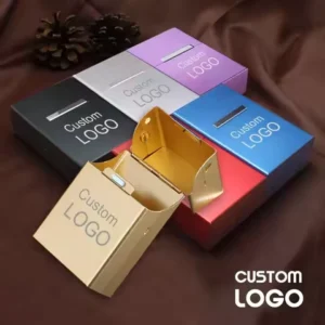 1PC Smoking Cigarettes Aluminum Cigarette Case Cigar Tobacco Holder Pocket Box Storage Container Gift Box Hot Sale