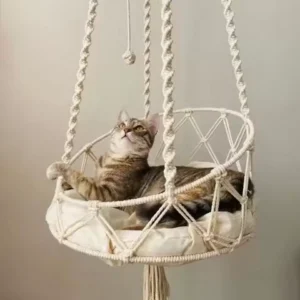 1PC Winter Hand-Woven Kitten Hammock Hanging Cat Bed Bohemian Belt Hanging Kit Upholstery Cat Litter