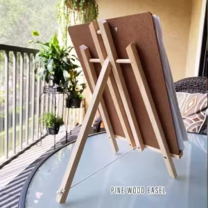 1pc Wooden Trapezoidal Small Easel, Foldable Display Bracket On The Desktop, Painting Party Easel, Used For Painting Art Display