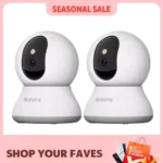 2 Pcs Blurams Indoor Security Camera 2K, Home Security Camera for Dog/Elder, Security Camera with One-Touch Call Update A31S-2pc