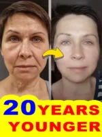 20 years younger, no fine lines