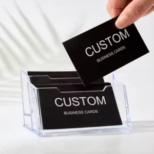 200/500/1000pcs Customizable Cards, Personalized Business Cards with Acrylic Storage Box, Waterproof Thank You Invitations
