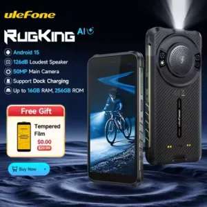 ã2025 NEWãUlefone RugKing 4G Rugged Phone Android 15 Up to 16GB+256GB Waterproof Smartphone 9600mAh 50MP Camera NFC Global
