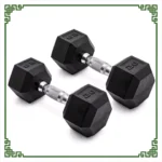 20lb Rubber Hex Dumbbell Pair, Non-Slip & Anti-Roll Design. Ideal for Home Gym, Full-Body Strength Training.
