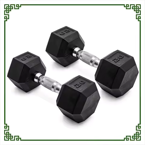 20lb Rubber Hex Dumbbell Pair, Non-Slip & Anti-Roll Design. Ideal for Home Gym, Full-Body Strength Training.