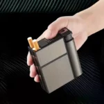 20PCS Capacity Metal Cigarette Case for 84mm Size with Lighter Case, Creative Cigarette Box Case Anti Pressure Moisture-proof