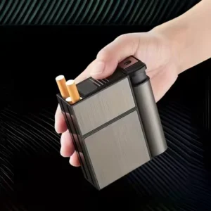 20PCS Capacity Metal Cigarette Case for 84mm Size with Lighter Case, Creative Cigarette Box Case Anti Pressure Moisture-proof