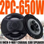 2PCS 6 Inch HiFi Coaxial Subwoofer 1300W (2*650W) Car Automotive Audio Music Stereo 12V Full Range Frequency Car Speaker Woofer