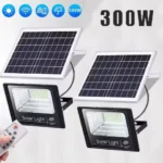 2PCS Solar Flood Light Outdoor Remote Bright White Floodlights Waterproof Solar Power Security Light Auto On/Off Dusk to Dawn