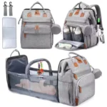 3 In 1 Diaper Bag Backpack Foldable Baby Bed Waterproof Travel Bag with USB Charge Nappy Stroller Bag with Changing Bed 3 types