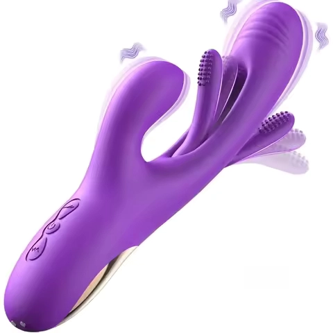 3-IN-1 Rabbit Vibrator for Women Powerful Tapping Flapping Vibrator Clitoral Stimulator Massager Female G-Spot Finger Dildo Sex