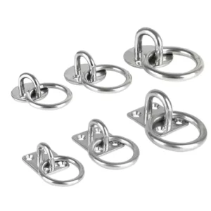 304 Stainless Steel Pad Eye Plate Staple Ring Hook Loop U-Shaped Sail Shade Hardware - For Wall Ceiling Hammock Hooks Hanger