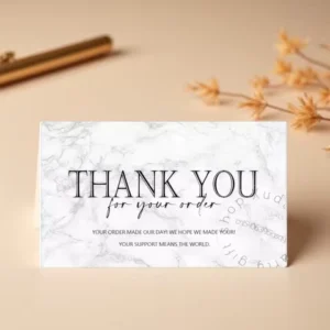 30pcs/pack Marbling Thank You Card For Supporting Business Package Decoration "Gorgeous Thanks" Business Card Handmade With Love