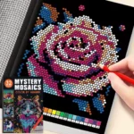 32 Pages Color by Number Mosaic Coloring Book Adults Mystery Pixel Art Calm Mind Therapy