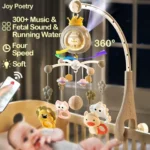 360Â° Penguin Musical Projection Baby Crib Mobile Rotating Soft Light Bed Bell Toy Four Speed Timming Infant Rattle Bedside Gift