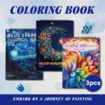 3pcs Art Coloring Book Set, Adult Stress Relief Healing Drawing Books, 90 Unique Designs, Perfect Gift for Adults & Teens