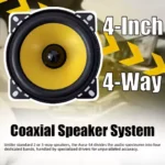 4 Inch Car Speaker Universal HiFi Coaxial 300W Car Stereo Speaker Full Range Frequency Automotive Audio Music Stereo Subwoofer