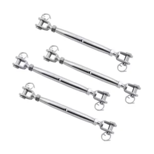 4 Pieces Stainless Steel 316 Closed Body Turnbuckle Jaw And Jaw M5 M6 M8 High Polished Rigging Hardware Heavy Duty For Boat Yach