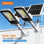 4 sets of outdoor waterproof solar lamps, 6000mAh solar street lamps, suitable for outdoor lighting from dusk to dawn