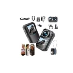 4K Chest Camera with Dual Screen,Magnetic Thumb 128G Waterproof Motorcycle Camera with EIS Stabilization,Wearable POV Pocket Act