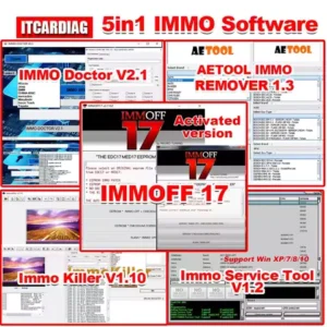 5 in 1 Immo Car Software IMMOFF 17 Immo off 17 Immo Doctor V2.1 AETOOL IMMO REMOVER 1.3 ImmoKiller V1.10 IMMO SERVICE TOOL V1.2