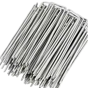 50-100pcs galvanized landscape staples, outdoor decorative stakes, anti weed barrier fabric anti rust staples, U-shaped tent