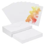 50/100Sets 300gsm Pure Cotton Postcard Watercolor Paper Cards with Envelopes Art Supplies for Art Painting Creative Thank Notes