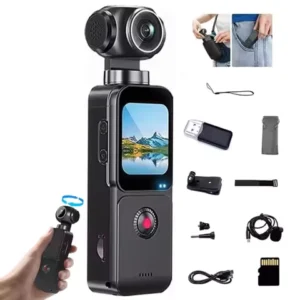 5K HD Handheld Camcorder, Pocket Vlogging Camera with 270Â° Rotation | 16MP Photo, WiFi, Touchscreen, Autofocus & EIS for Travel,