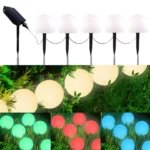 5LED Solar LED Ball Light RGB Waterproof LED Garden Ball Light Solar Light Outdoor Garden Decor Light for Patio Lawn Party Yard