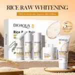 5pcs BIOAOUA Rice Raw Whitening Set Brighten Hydrating Moisturize Soothing Facial Cleanser+toner+essence+lotion+cream Skincare