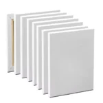 5pcs White Blank Square Artist Canvas Wooden Board Frame Cotton Artist Canvas Boards for Oil Painting Acrylic Watercolor