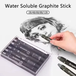 5pcs With Box Artist Sketching Pencil Set Water Soluble Jumbo Graphite Painting Stick Crayon 2B 4B 6B 8B 12B for Art Student