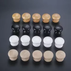 5Pcs Wood Cabinet Mini Pull Knob Round Handles Drawer Knobs for Dresser Wardrobe Door Furniture Hardware Home Decor with Screws